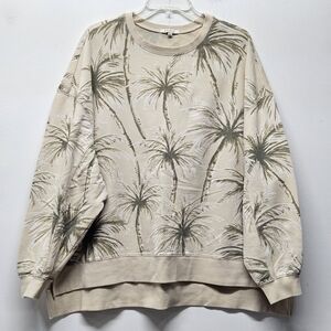 Z Supply Coconut Palm Weekender Oversized Sweatshirt Size Large